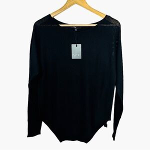 Fate Lightweight Wool Blend Black Knit Sweater NWT S